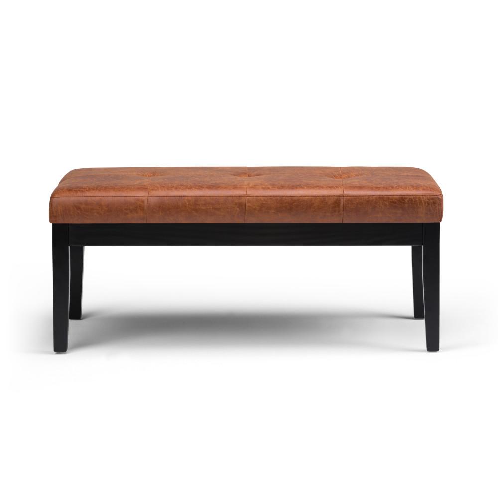 Lacey Ottoman Bench in Distressed Vegan Leather