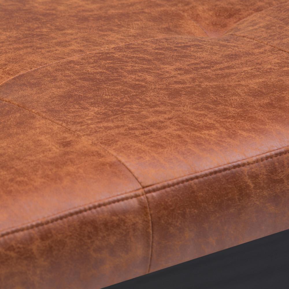 Lacey Ottoman Bench in Distressed Vegan Leather