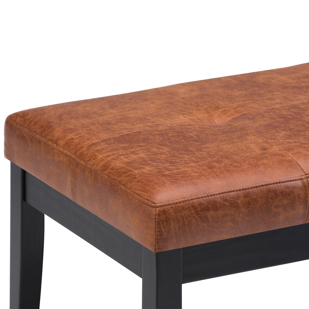 Lacey Ottoman Bench in Distressed Vegan Leather