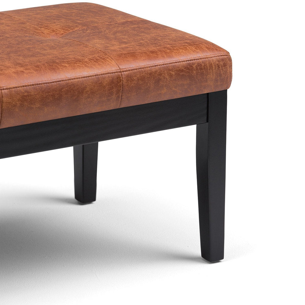 Lacey Ottoman Bench in Distressed Vegan Leather