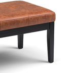 Lacey Ottoman Bench in Distressed Vegan Leather