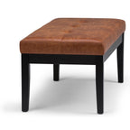 Lacey Ottoman Bench in Distressed Vegan Leather