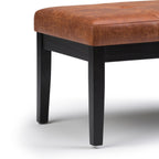 Lacey Ottoman Bench in Distressed Vegan Leather