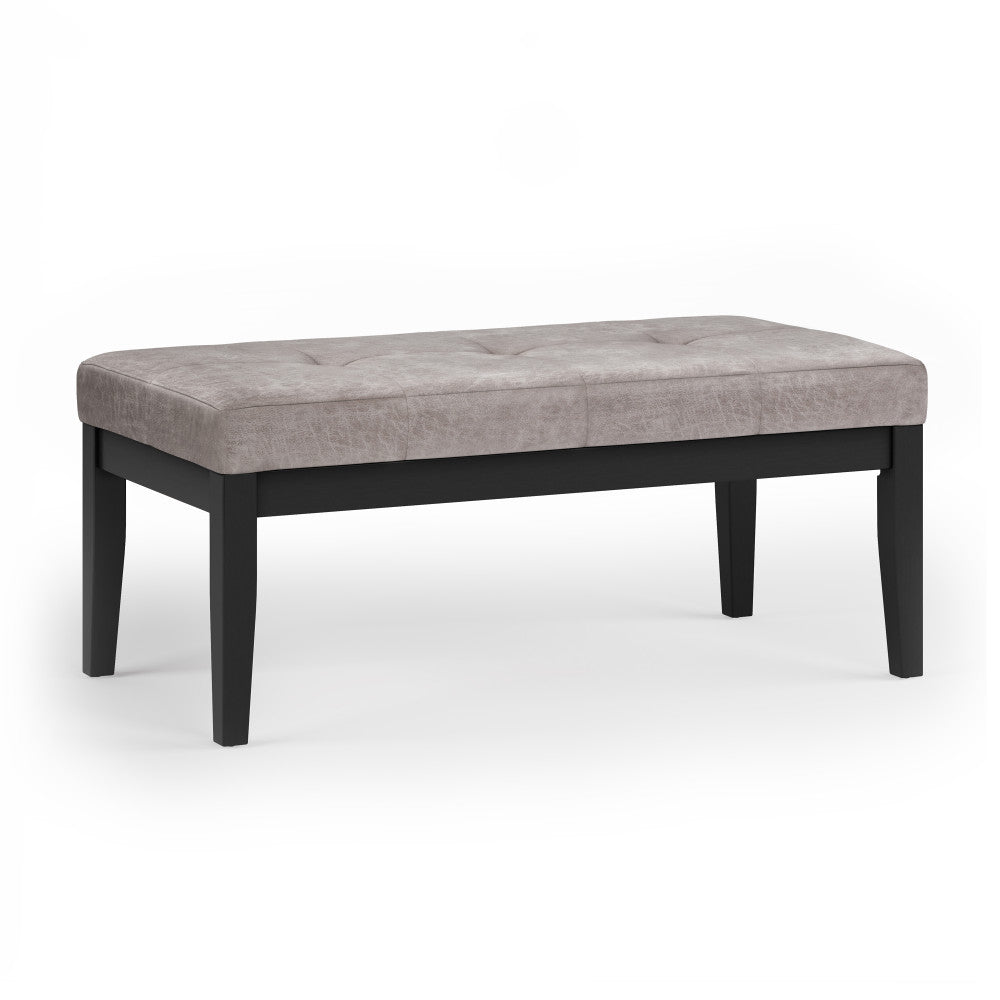 Lacey Ottoman Bench in Distressed Grey Taupe