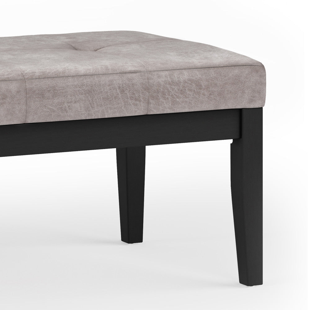 Lacey Ottoman Bench in Distressed Grey Taupe