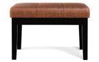 Lacey Small Tufted Ottoman Bench in Distressed Vegan Leather