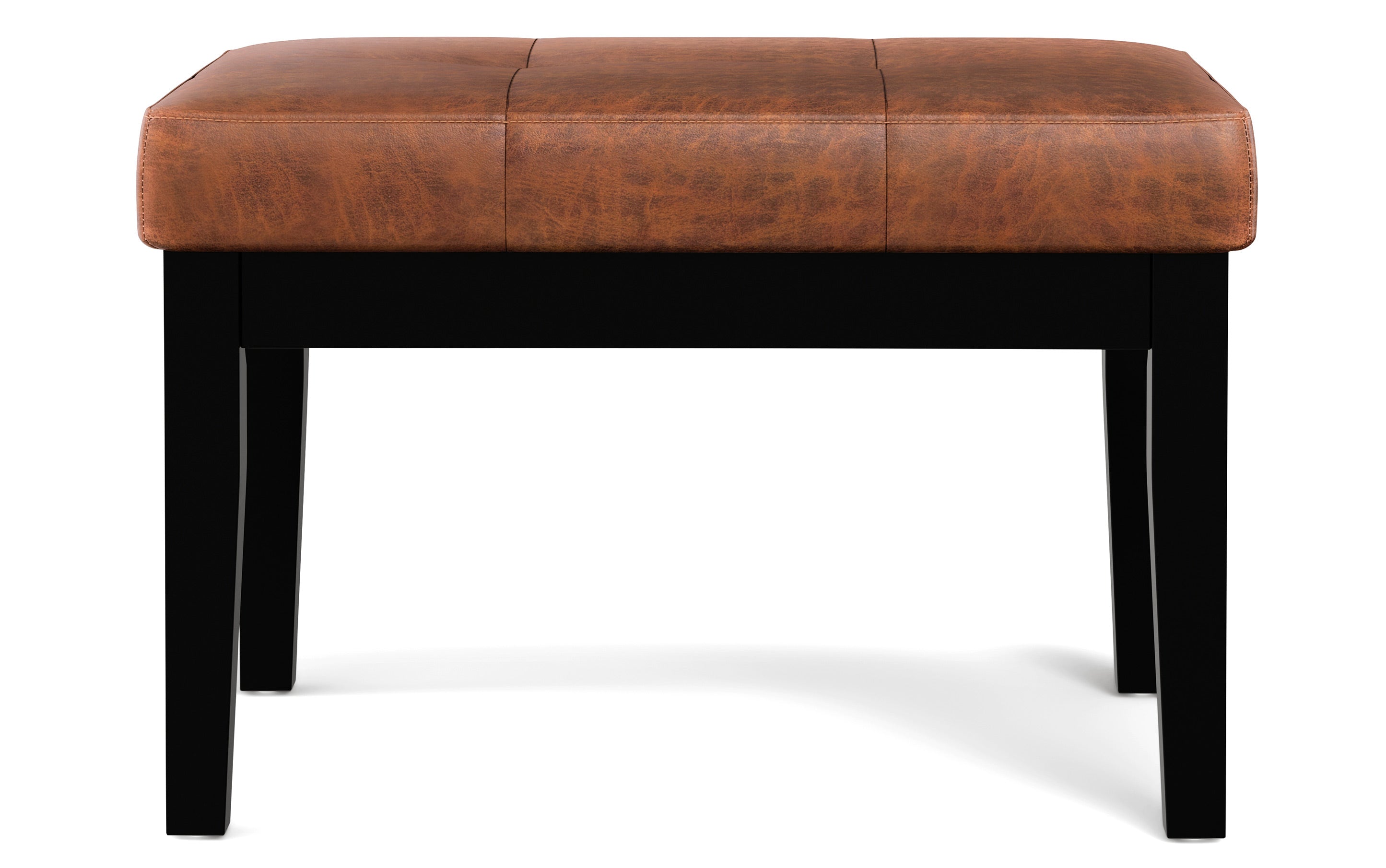 Lacey Small Tufted Ottoman Bench in Distressed Vegan Leather