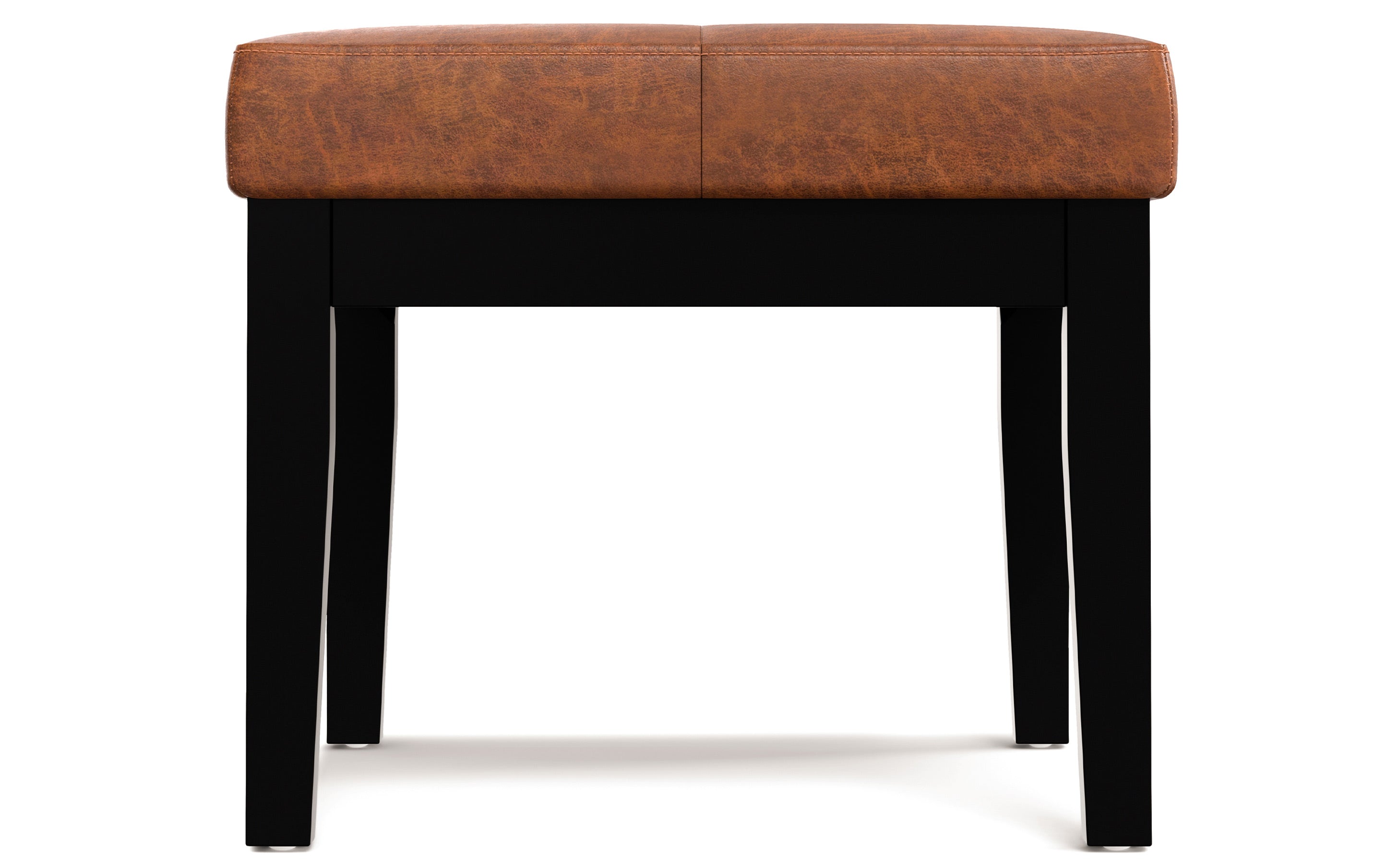 Lacey Small Tufted Ottoman Bench in Distressed Vegan Leather