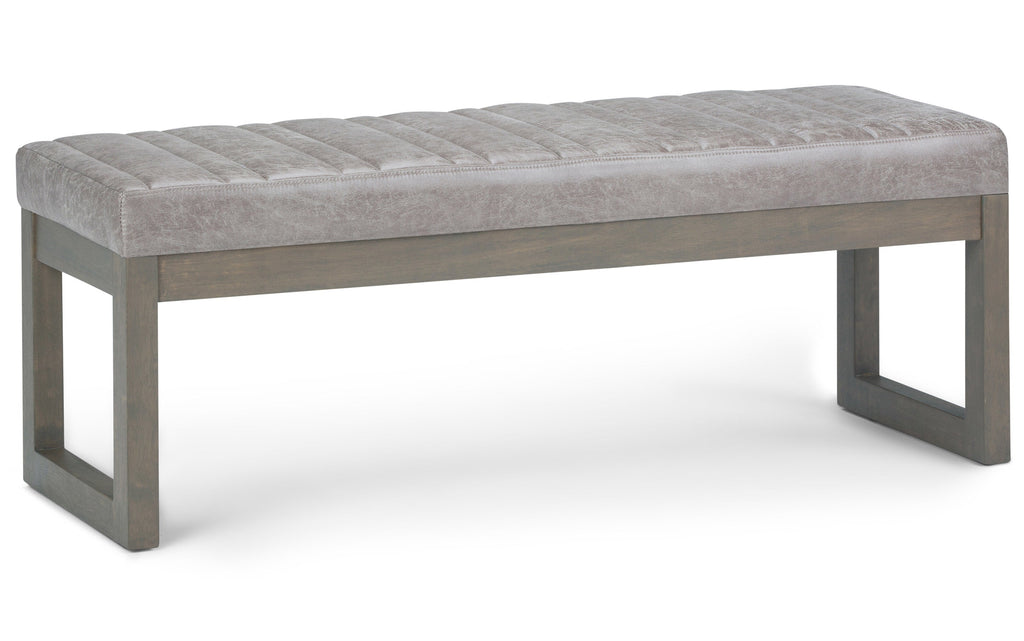 Casey Ottoman Bench in Distressed Vegan Leather