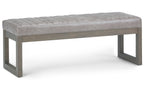 Casey Ottoman Bench in Distressed Vegan Leather