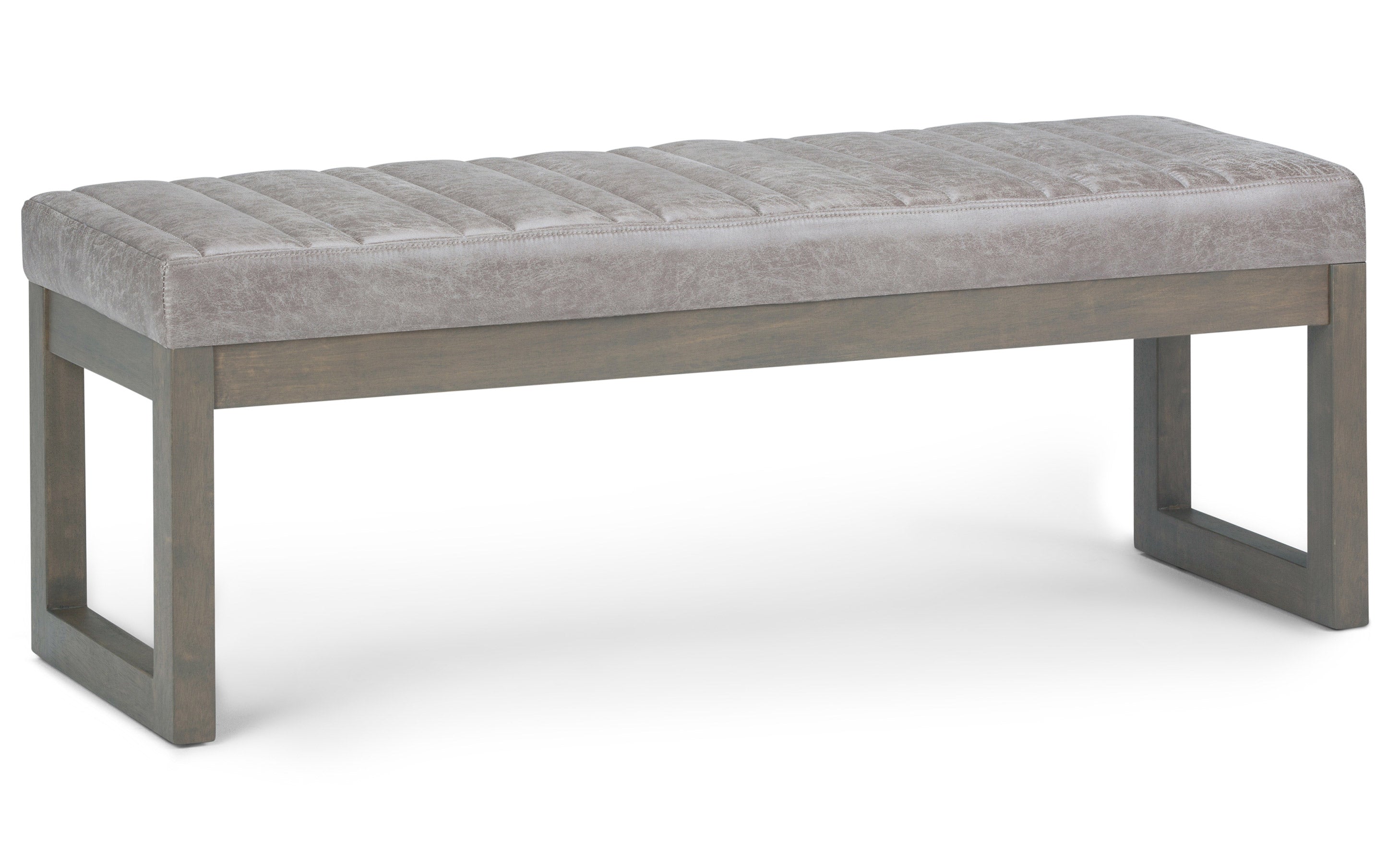 Casey Ottoman Bench in Distressed Vegan Leather