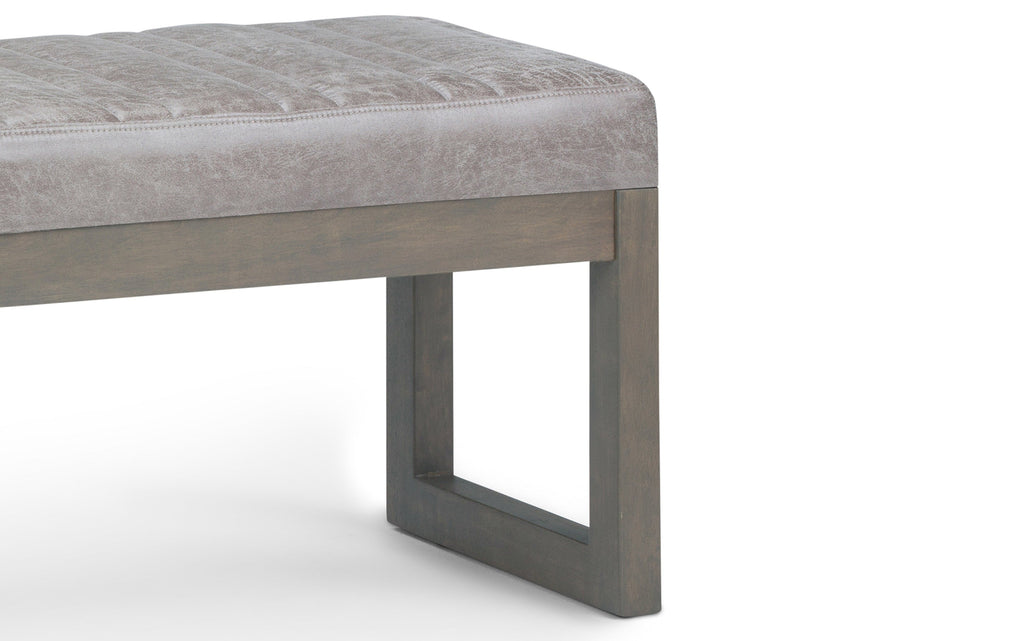 Casey Ottoman Bench in Distressed Vegan Leather