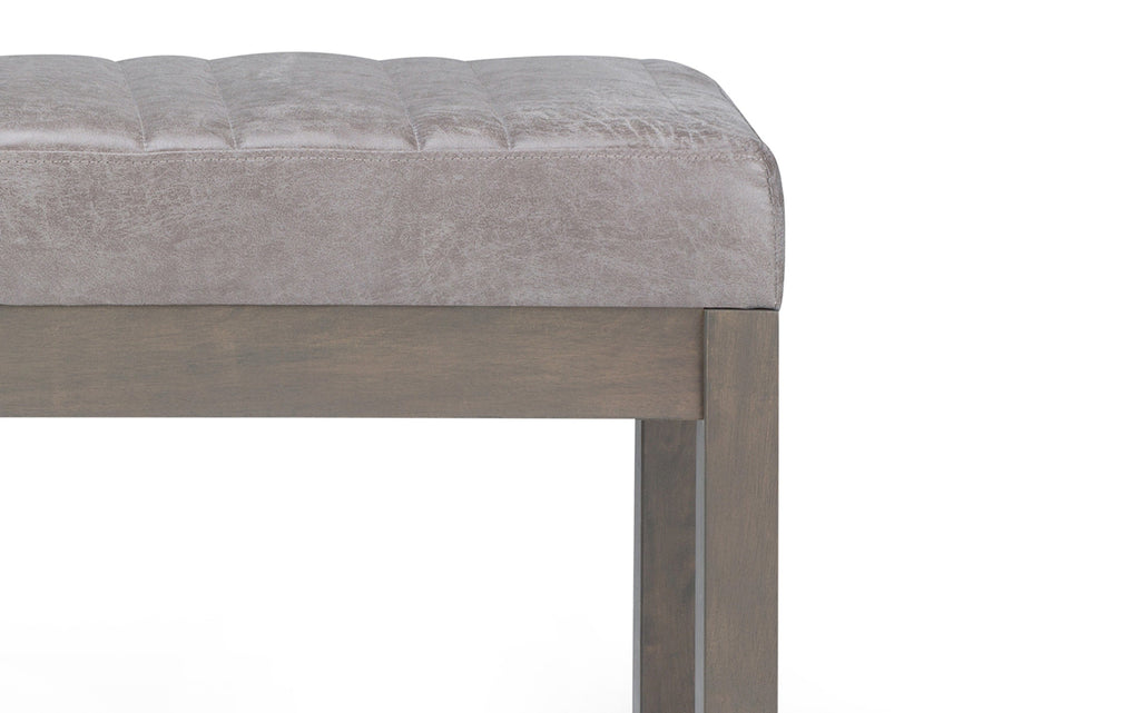 Casey Ottoman Bench in Distressed Vegan Leather