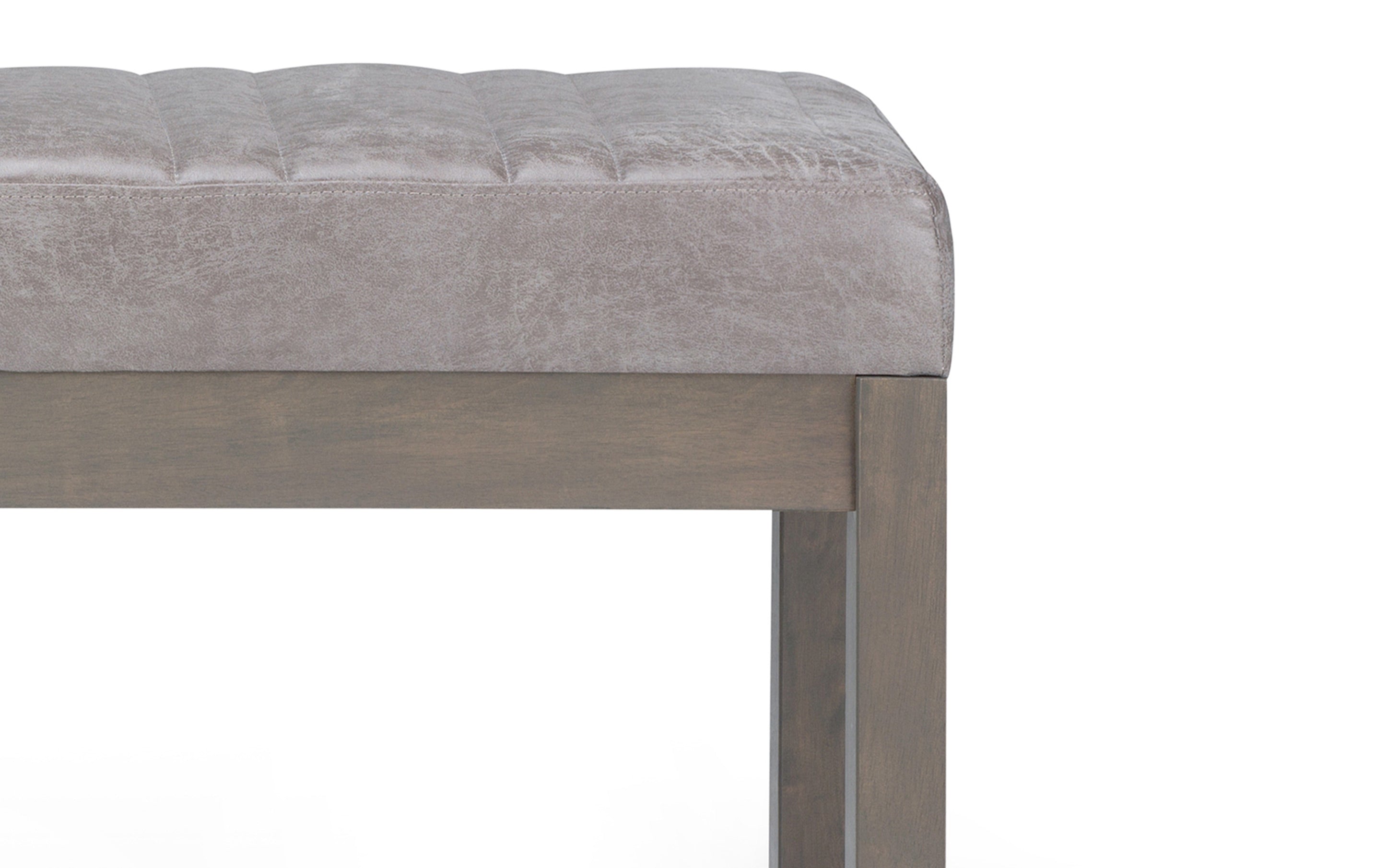 Casey Ottoman Bench in Distressed Vegan Leather