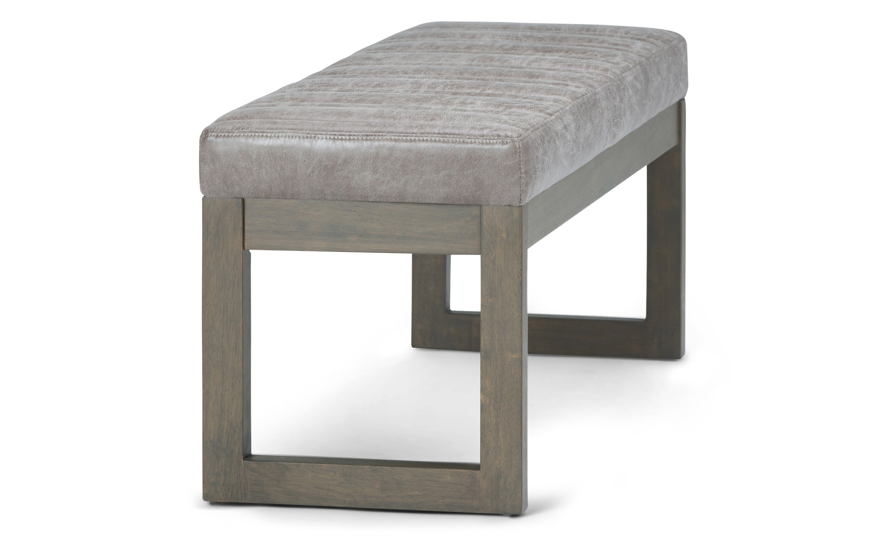 Casey Ottoman Bench in Distressed Vegan Leather