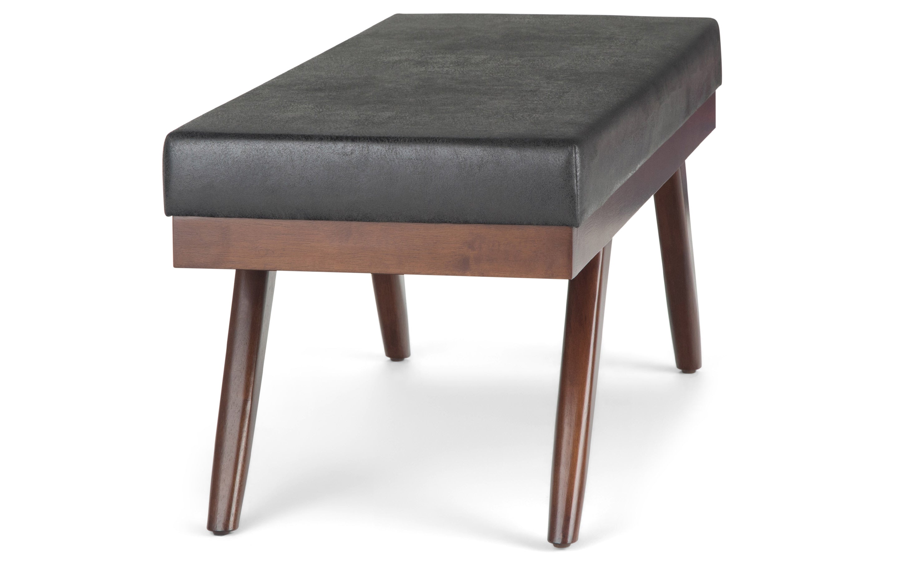 Chanelle Ottoman Bench in Distressed Vegan Leather