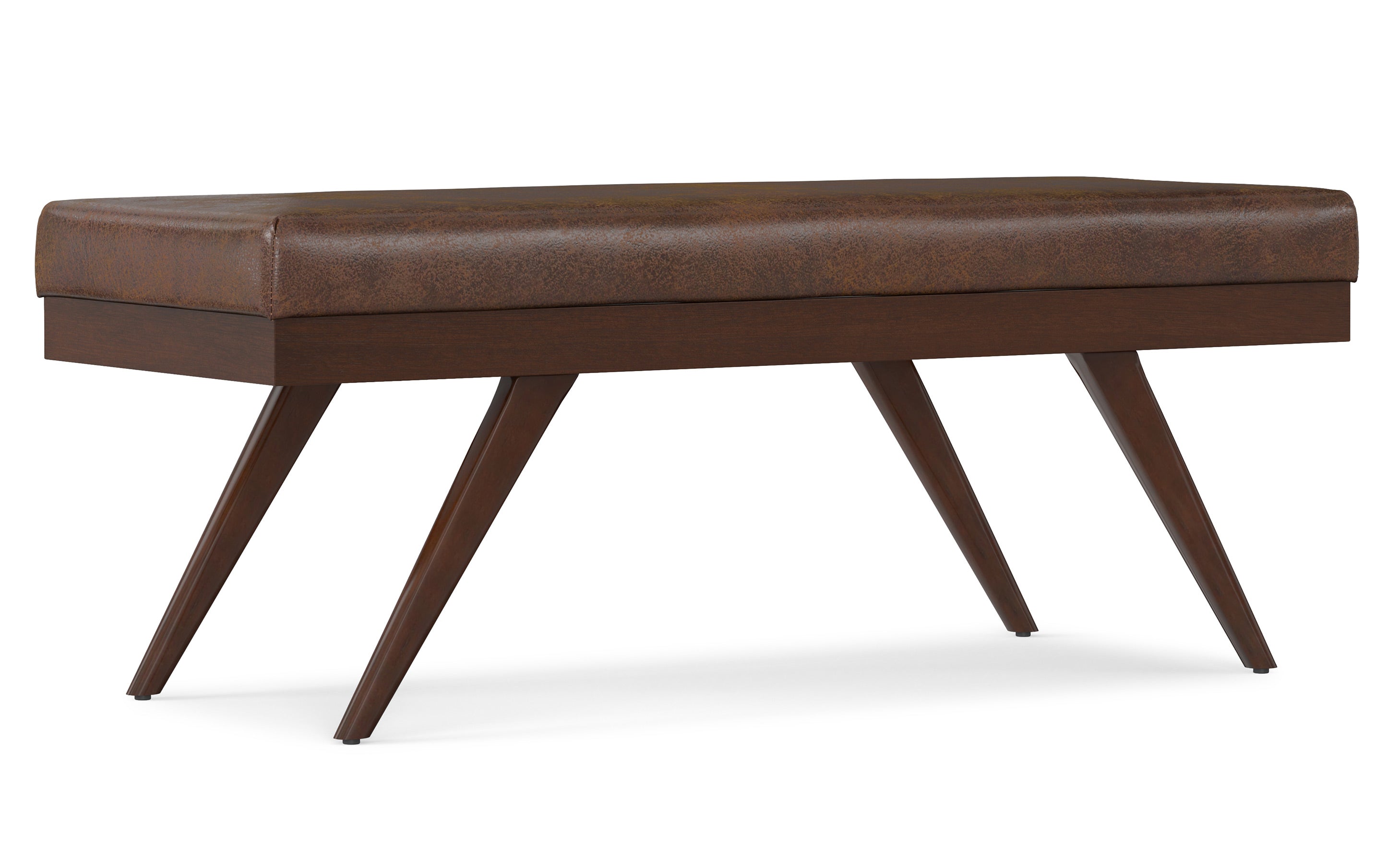 Chanelle Ottoman Bench in Distressed Vegan Leather