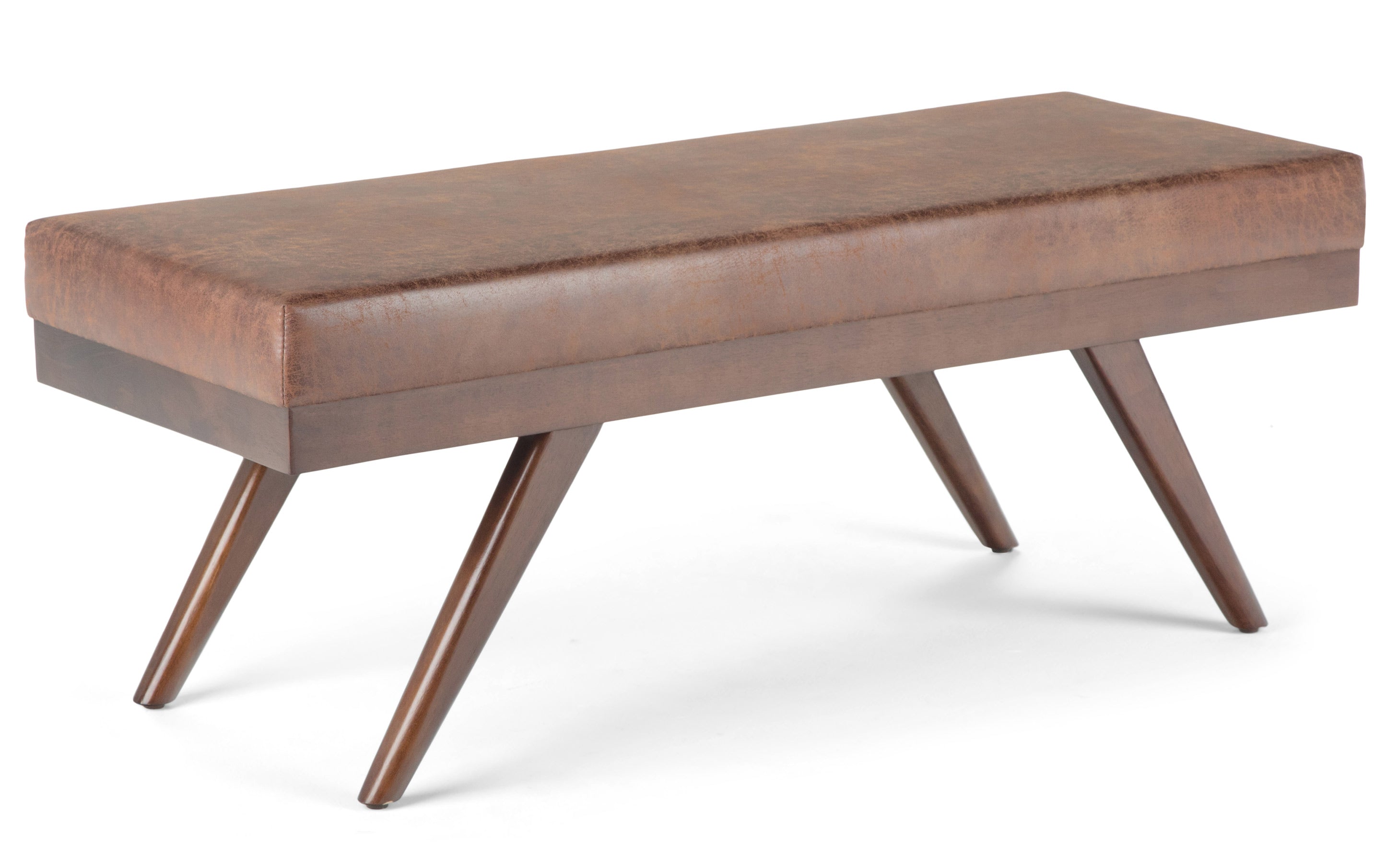 Chanelle Ottoman Bench in Distressed Umber Brown