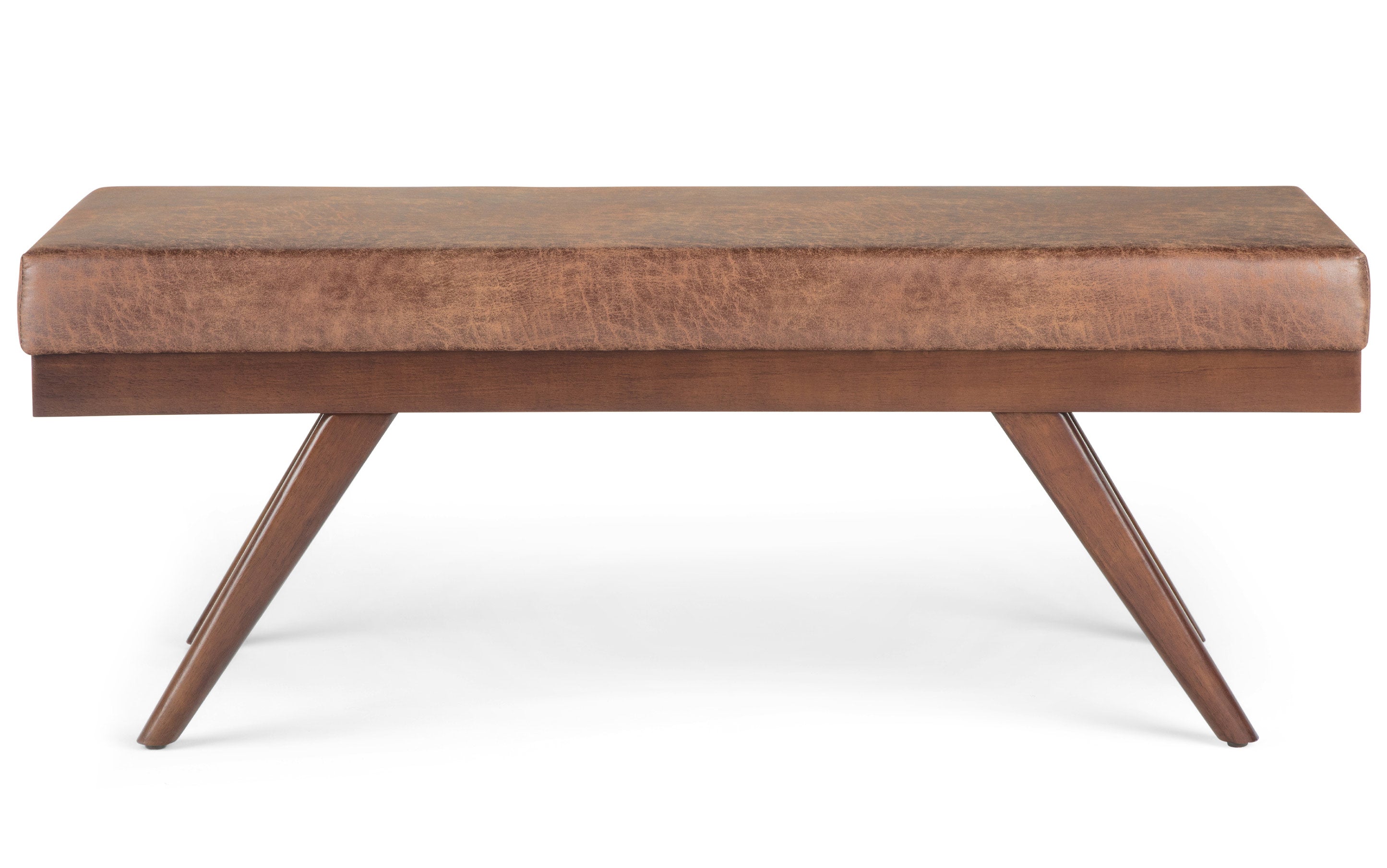 Chanelle Ottoman Bench in Distressed Umber Brown