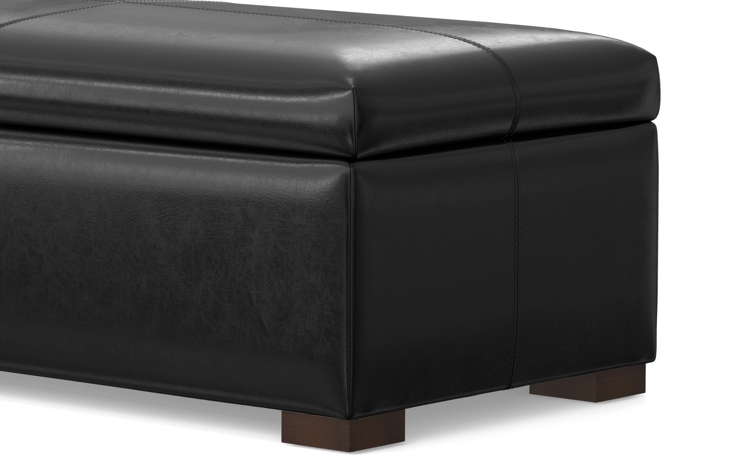 Gabbie Rectangular Storage Ottoman in Vegan Leather
