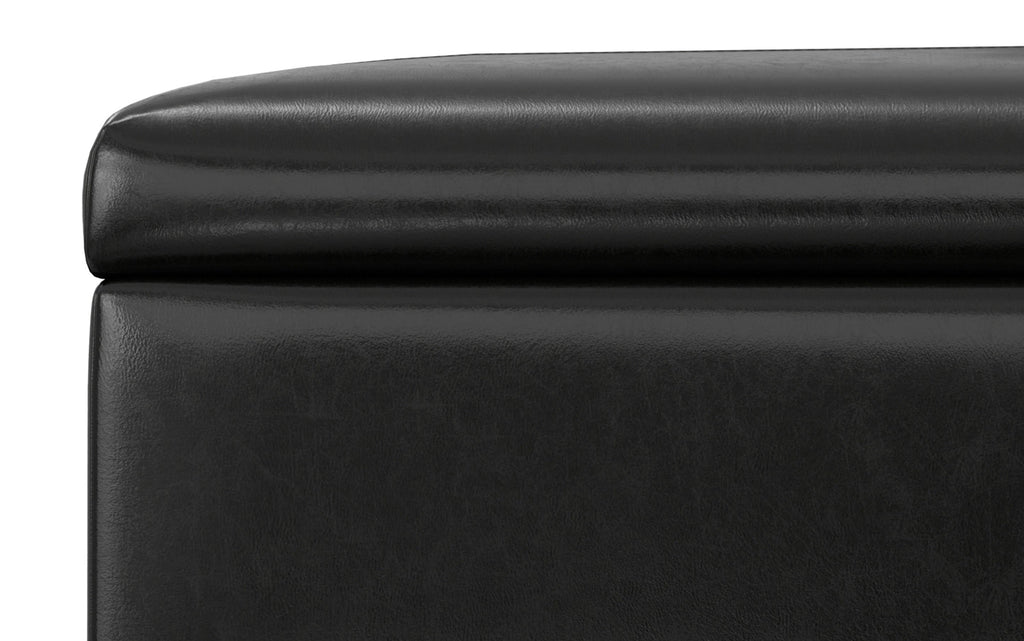 Gabbie Rectangular Storage Ottoman in Vegan Leather