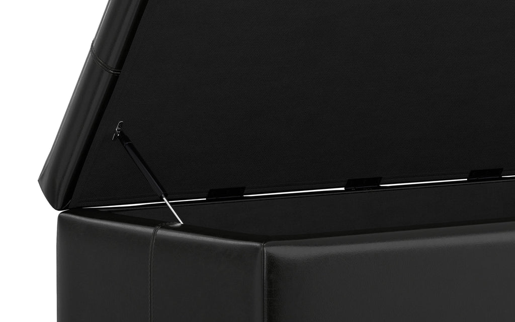 Gabbie Rectangular Storage Ottoman in Vegan Leather