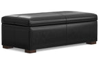 Gabbie Rectangular Storage Ottoman in Vegan Leather