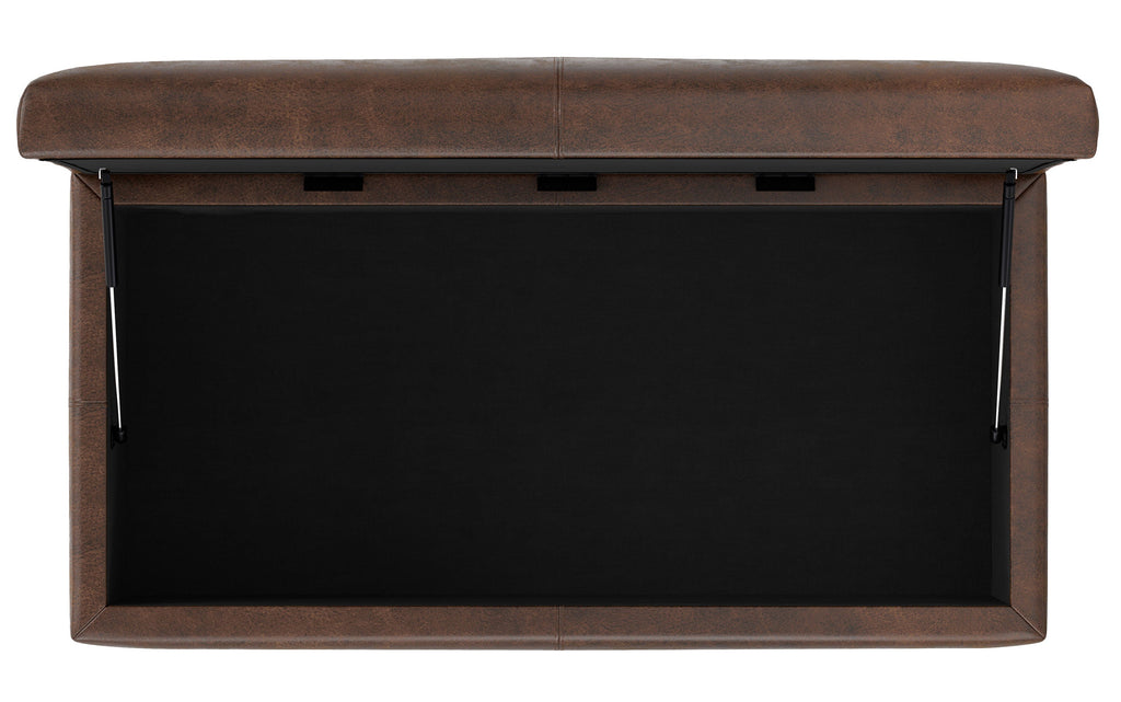 Gabbie Rectangular Storage Ottoman in Vegan Leather