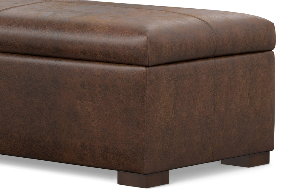 Gabbie Rectangular Storage Ottoman in Vegan Leather