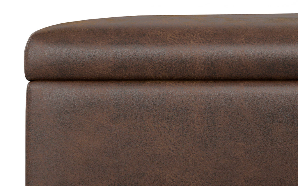 Gabbie Rectangular Storage Ottoman in Vegan Leather