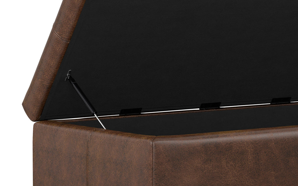 Gabbie Rectangular Storage Ottoman in Vegan Leather