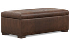 Gabbie Rectangular Storage Ottoman in Vegan Leather
