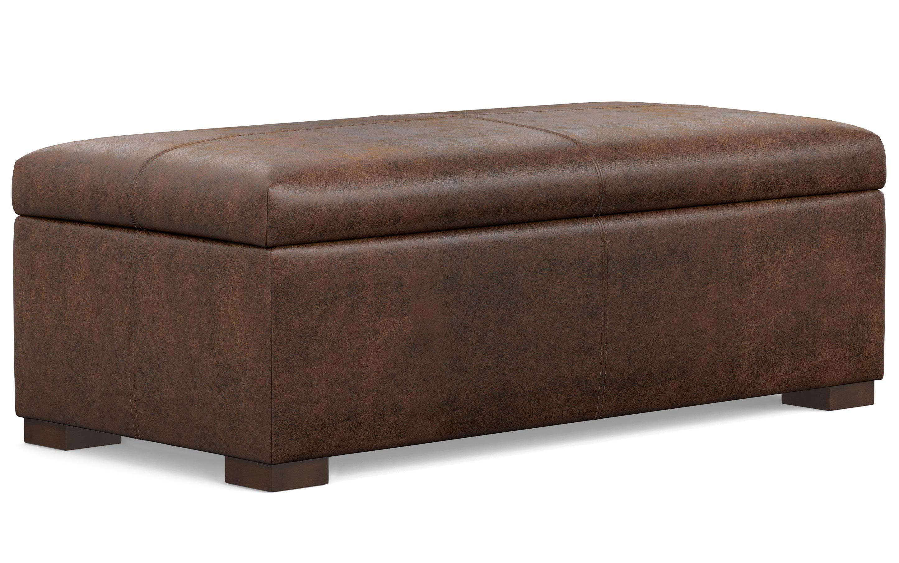 Gabbie Rectangular Storage Ottoman in Vegan Leather