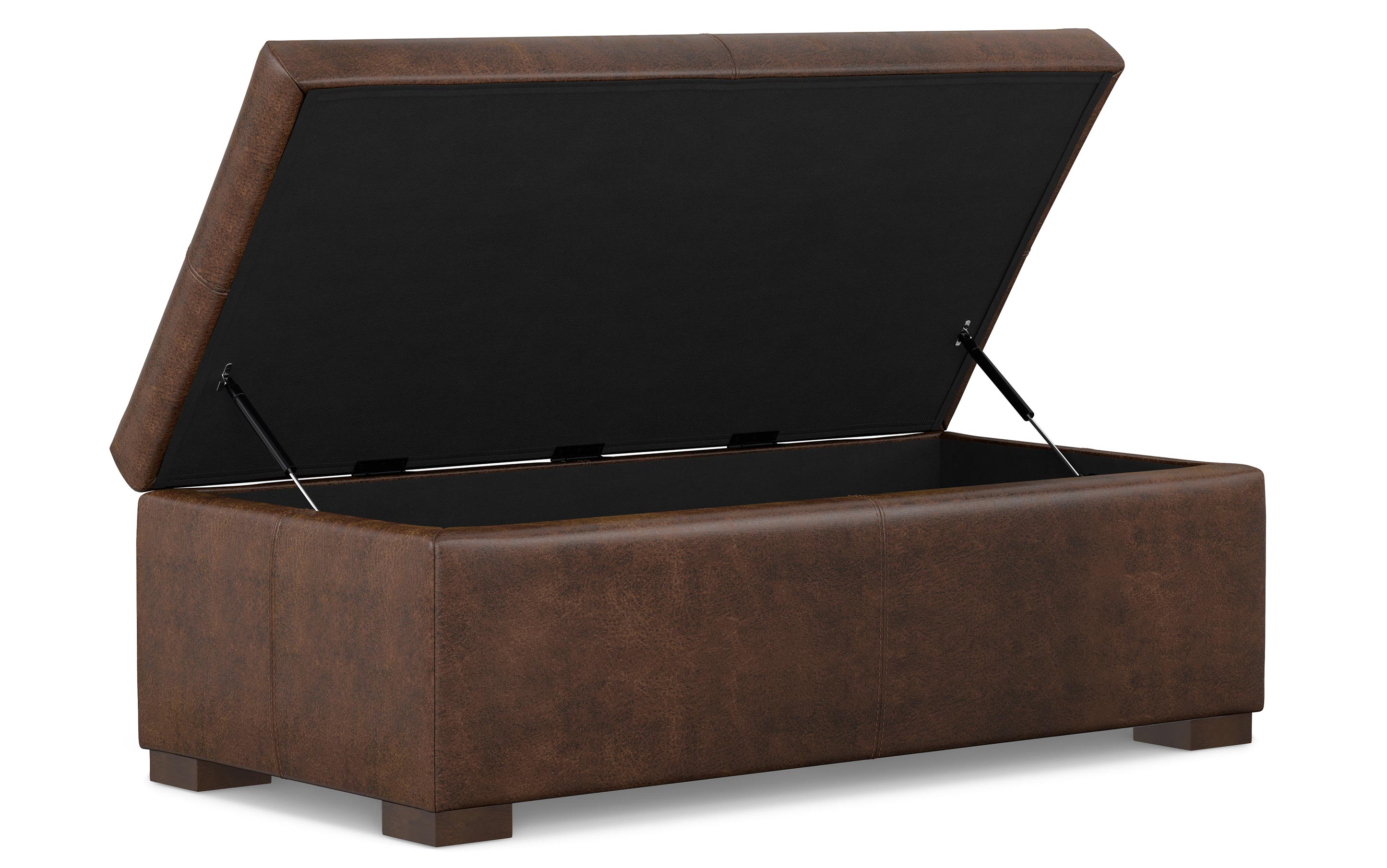 Gabbie Rectangular Storage Ottoman in Vegan Leather