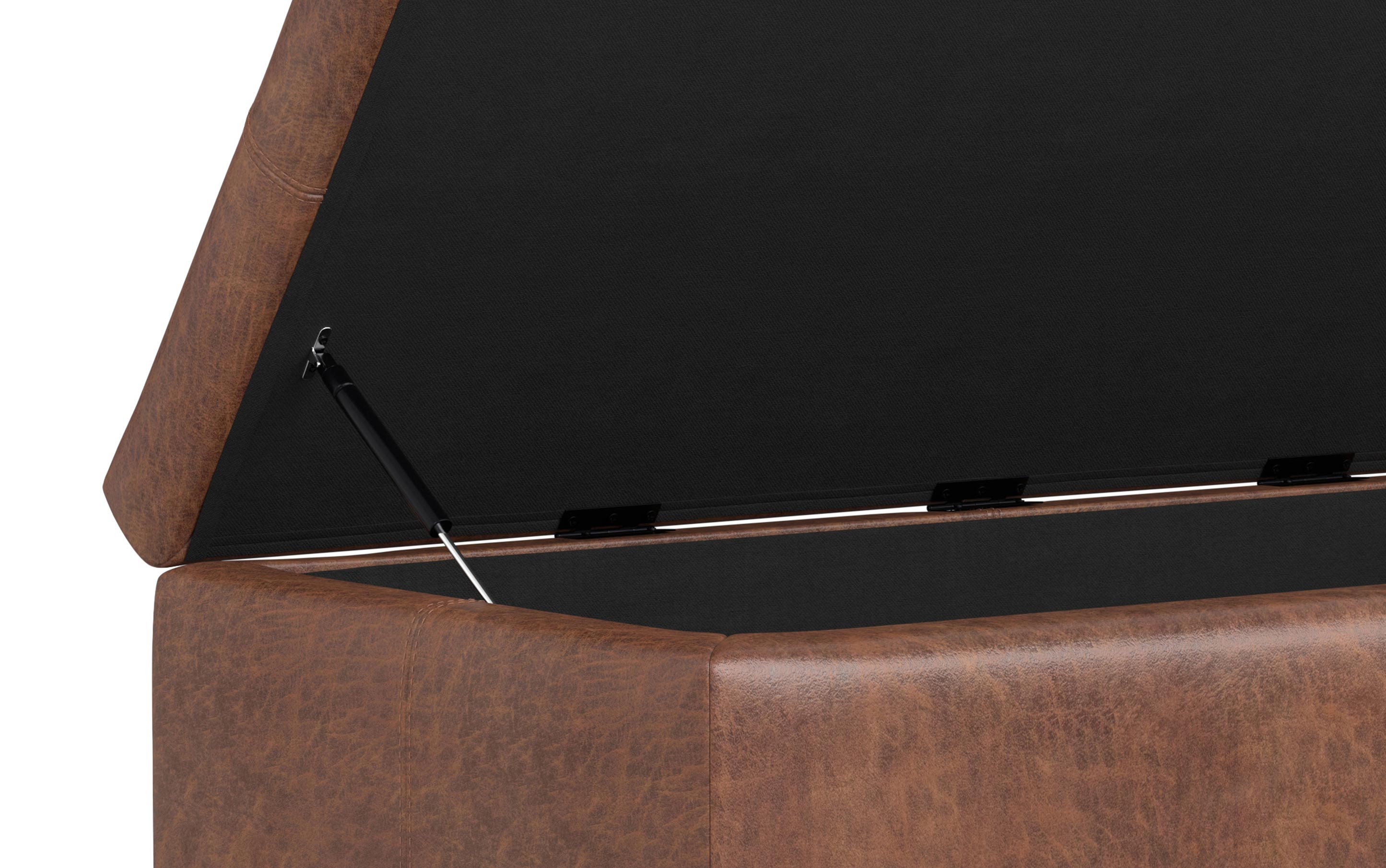 Gabbie Rectangular Storage Ottoman in Vegan Leather