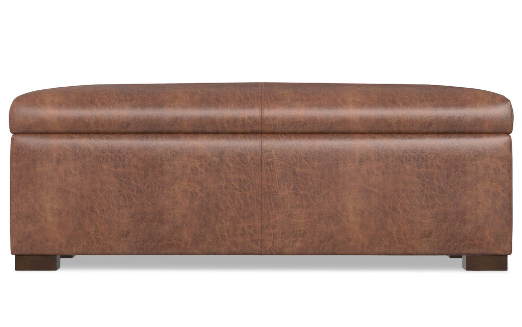 Gabbie Rectangular Storage Ottoman in Vegan Leather