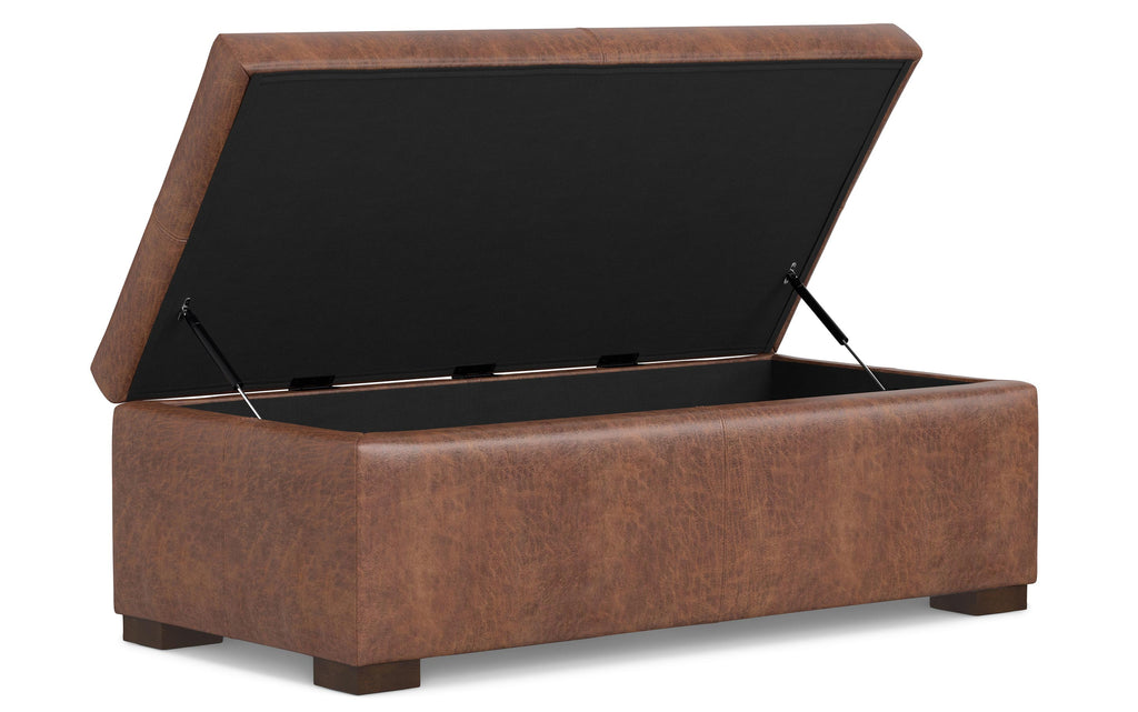 Gabbie Rectangular Storage Ottoman in Vegan Leather