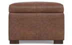 Gabbie Rectangular Storage Ottoman in Vegan Leather