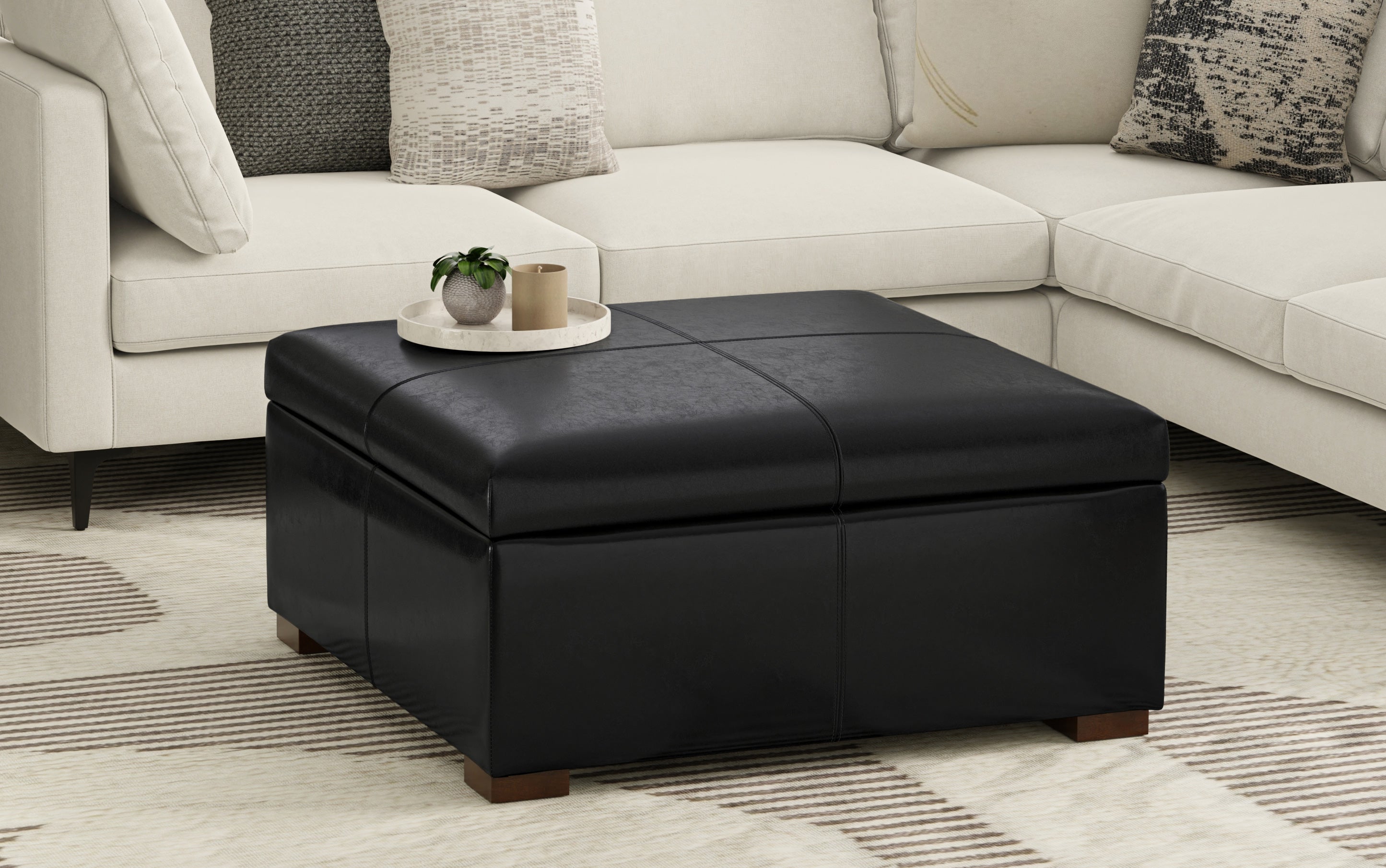Gabbie Square Coffee Table Storage Ottoman