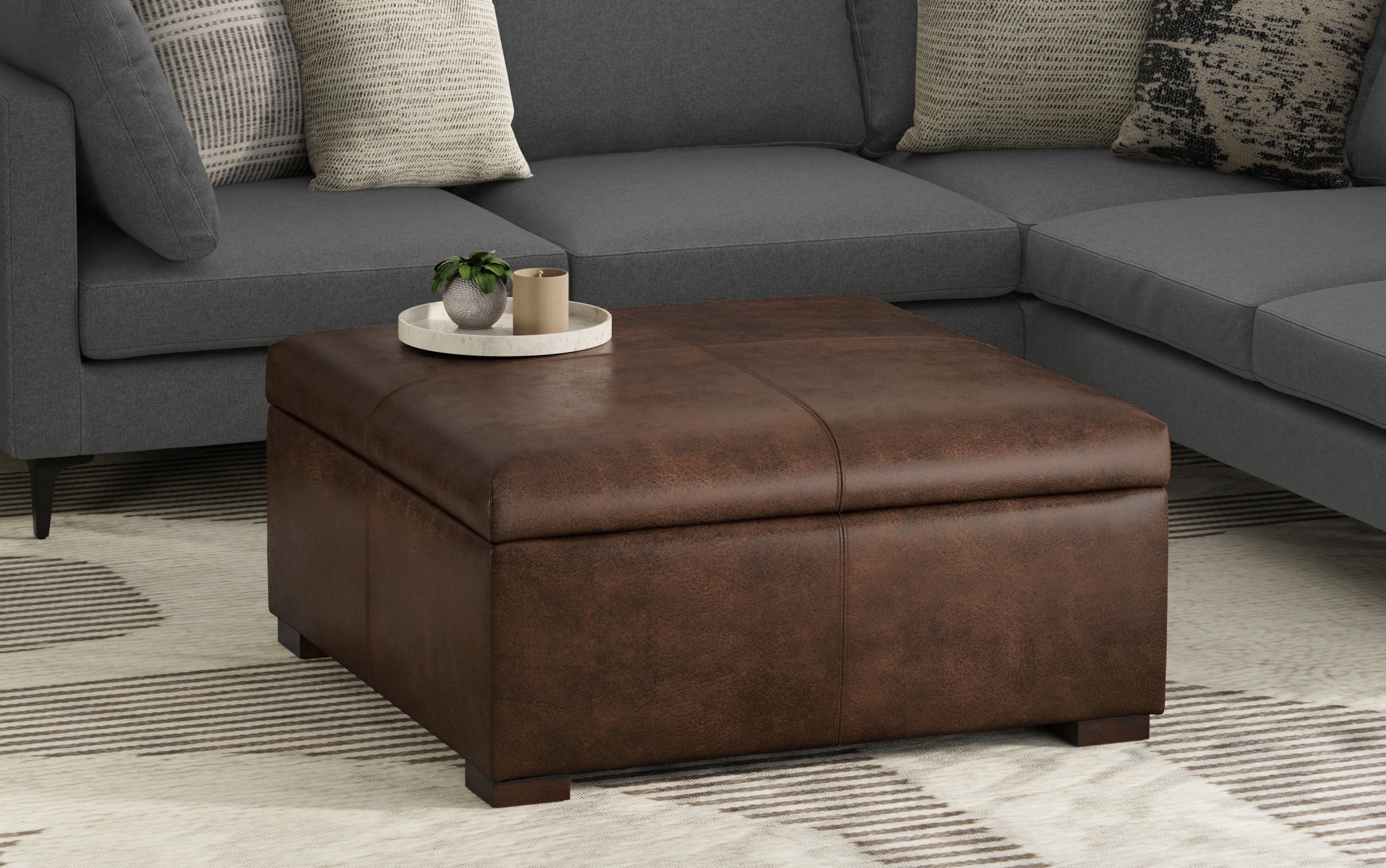 Gabbie Square Coffee Table Storage Ottoman