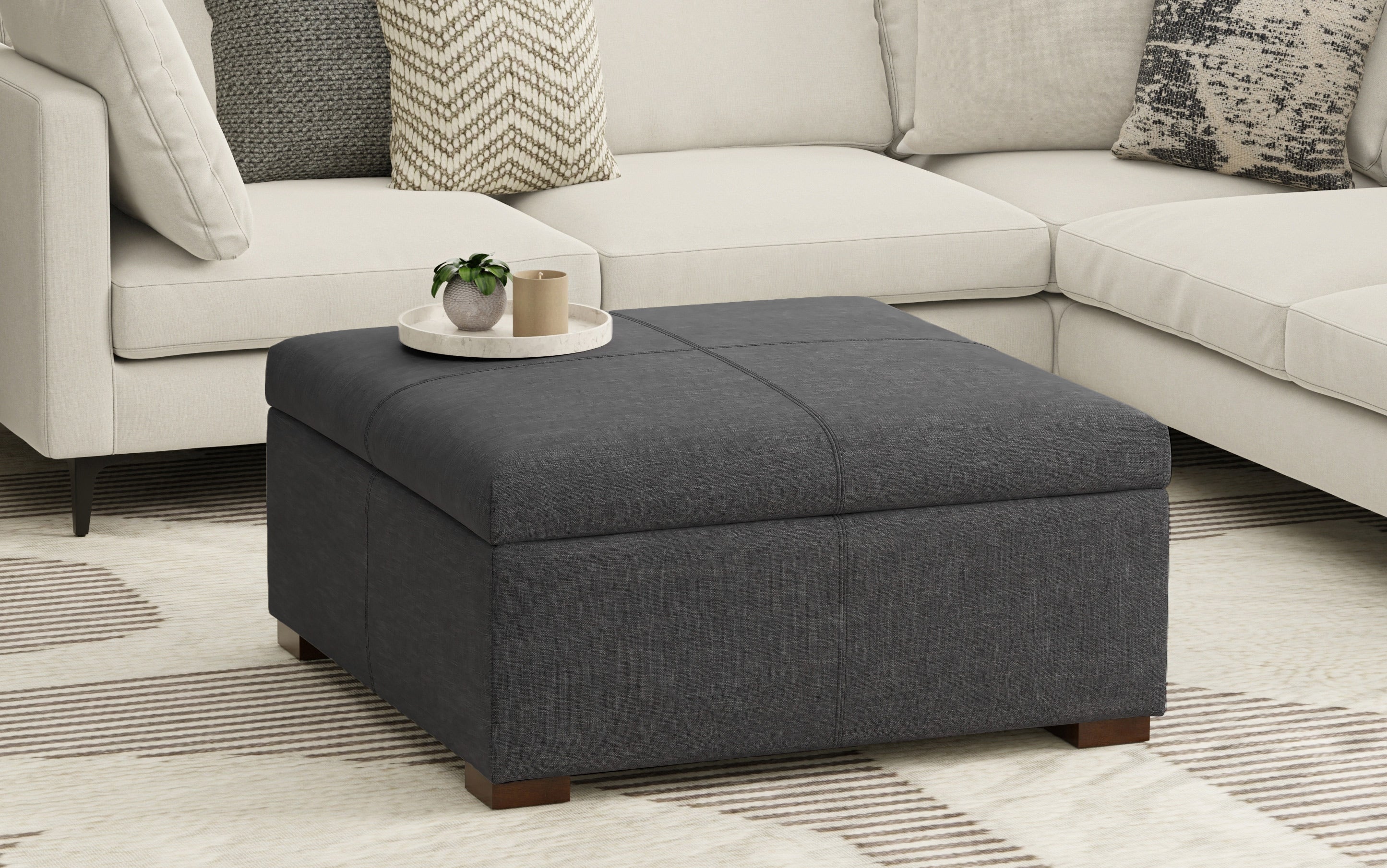 Gabbie Square Coffee Table Storage Ottoman