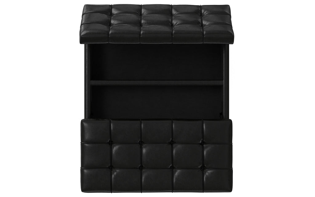 Laura Lift Top Storage Ottoman in Vegan Leather