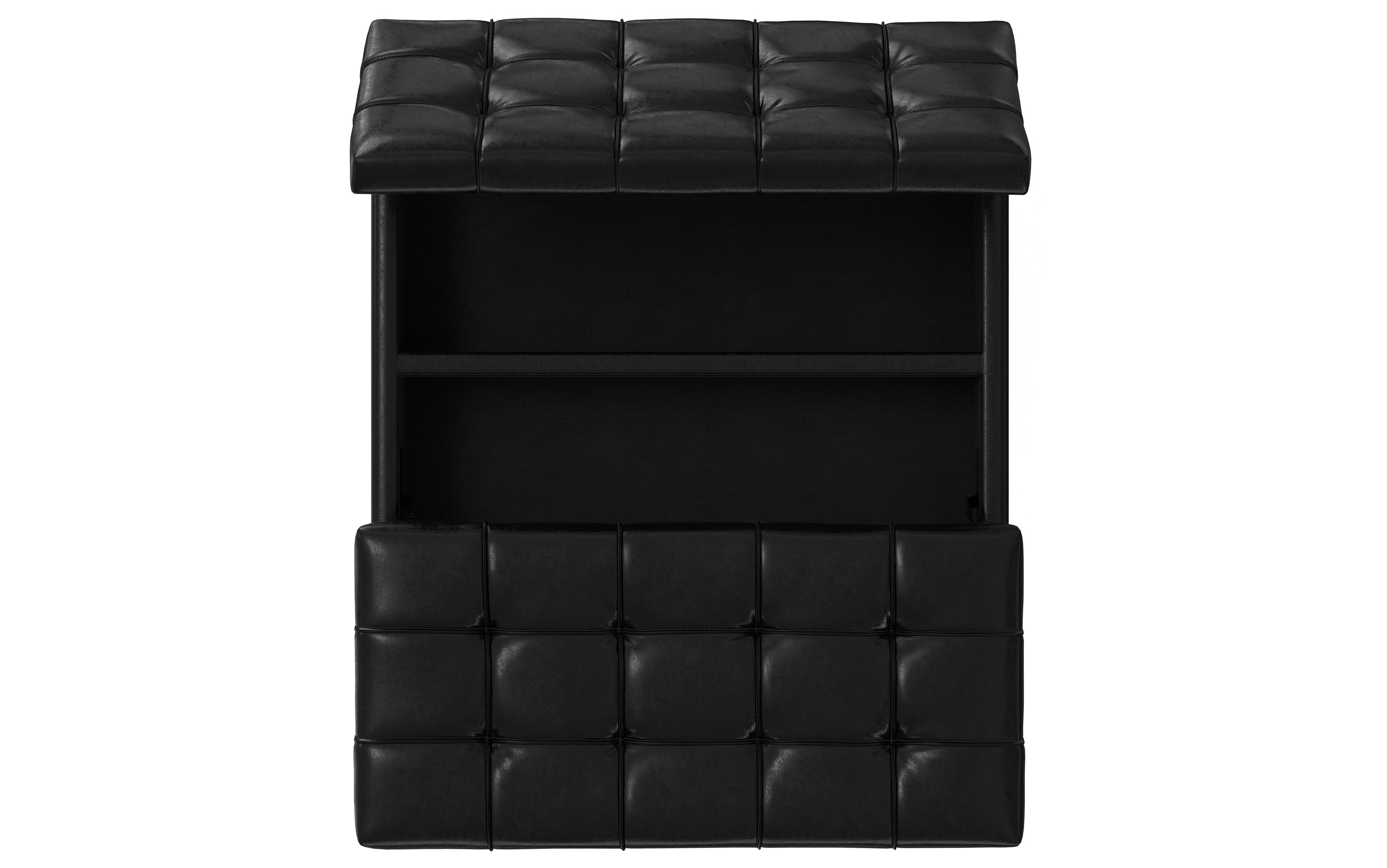 Laura Lift Top Storage Ottoman in Vegan Leather