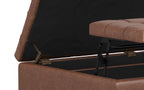 Laura Lift Top Storage Ottoman in Vegan Leather