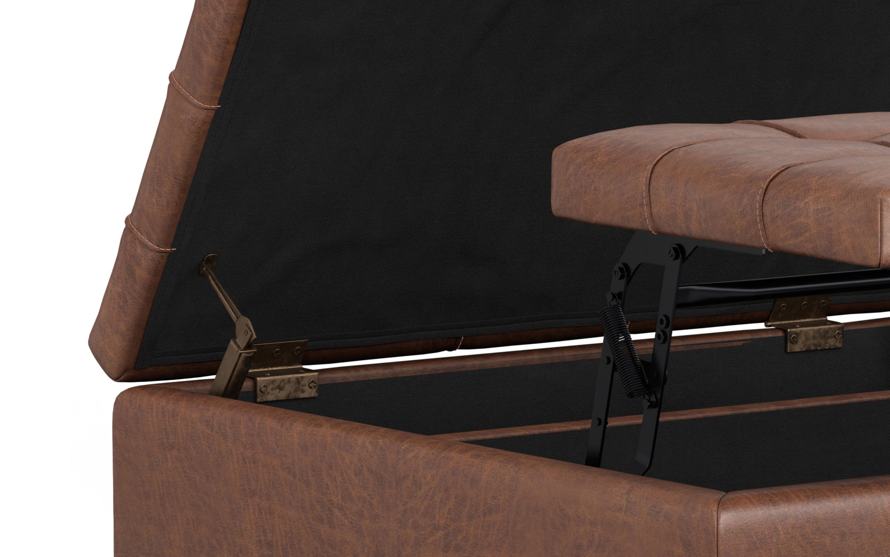 Laura Lift Top Storage Ottoman in Vegan Leather