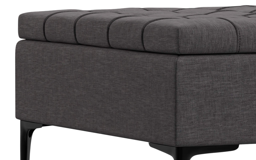 Laura Lift Top Storage Ottoman in Linen