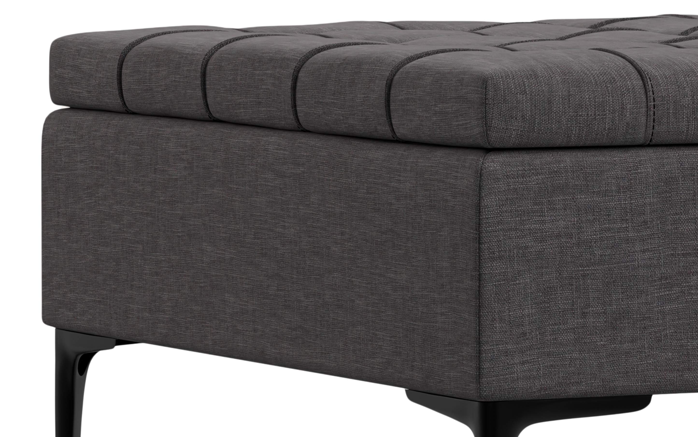 Laura Lift Top Storage Ottoman in Linen