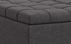 Laura Lift Top Storage Ottoman in Linen