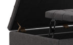 Laura Lift Top Storage Ottoman in Linen