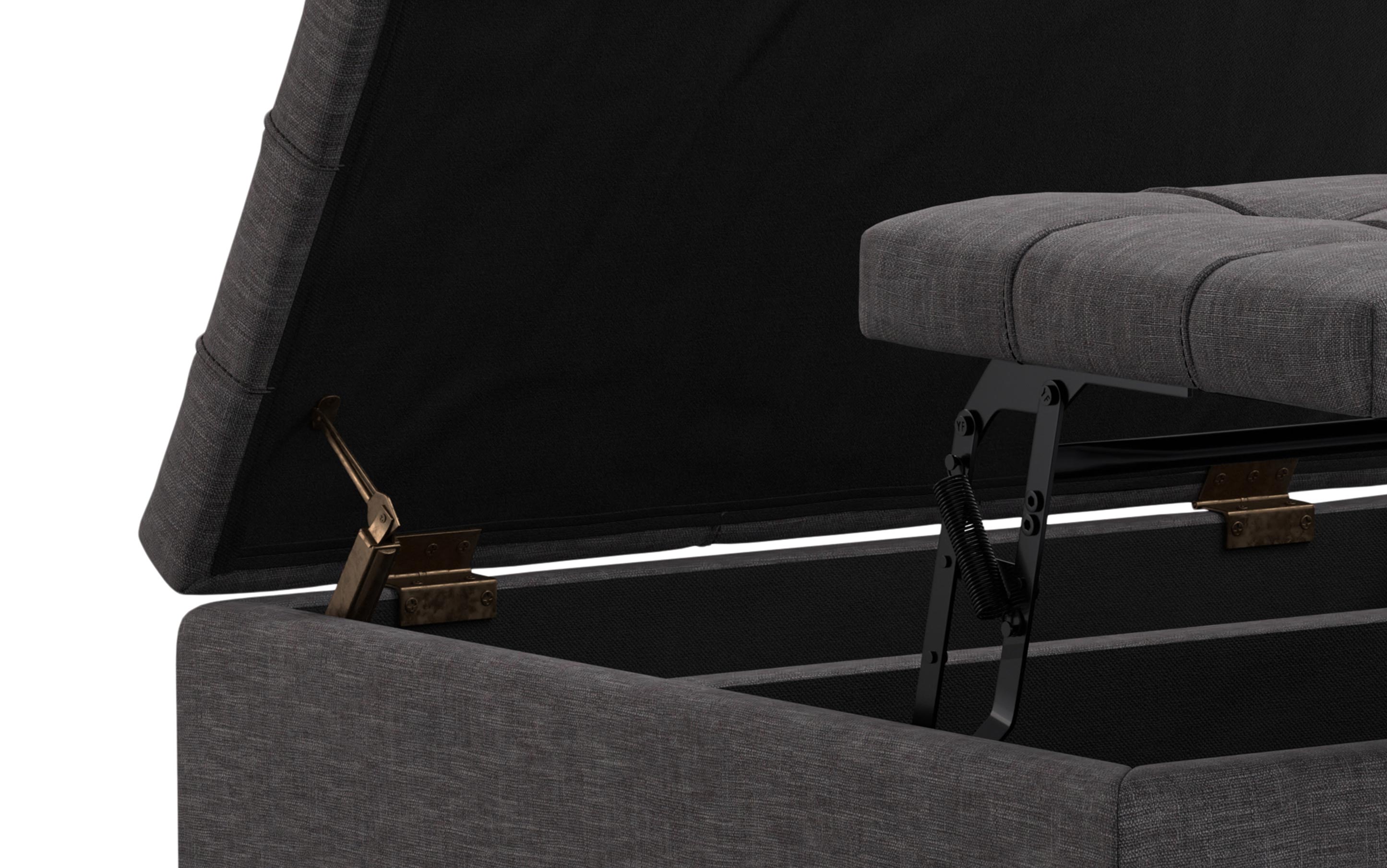 Laura Lift Top Storage Ottoman in Linen